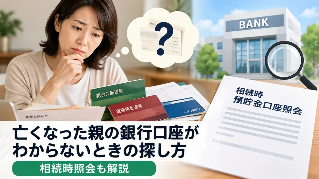 亡くなった親の銀行口座がわからないときの探し方