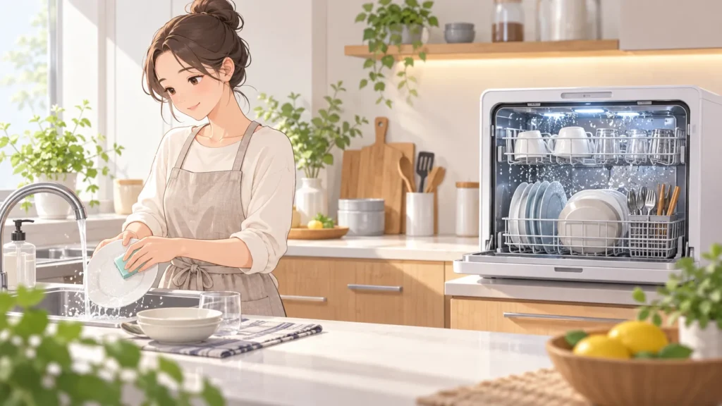食洗機と手洗いの違い。